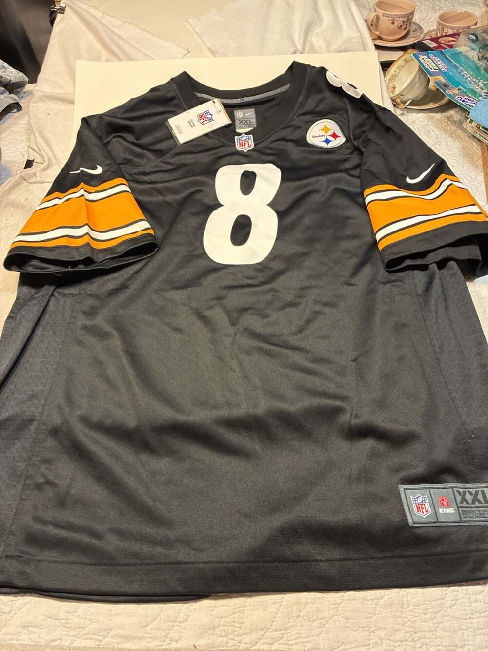 Nike Pittsburgh Steelers Jersey Size XXL Black On Field #8 NWT